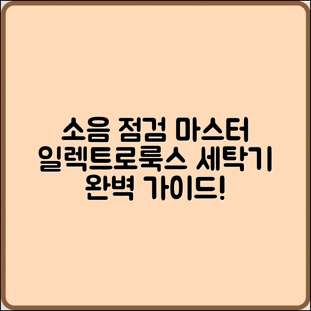 일렉트로룩스 세탁기 소음 점검 마스터하기