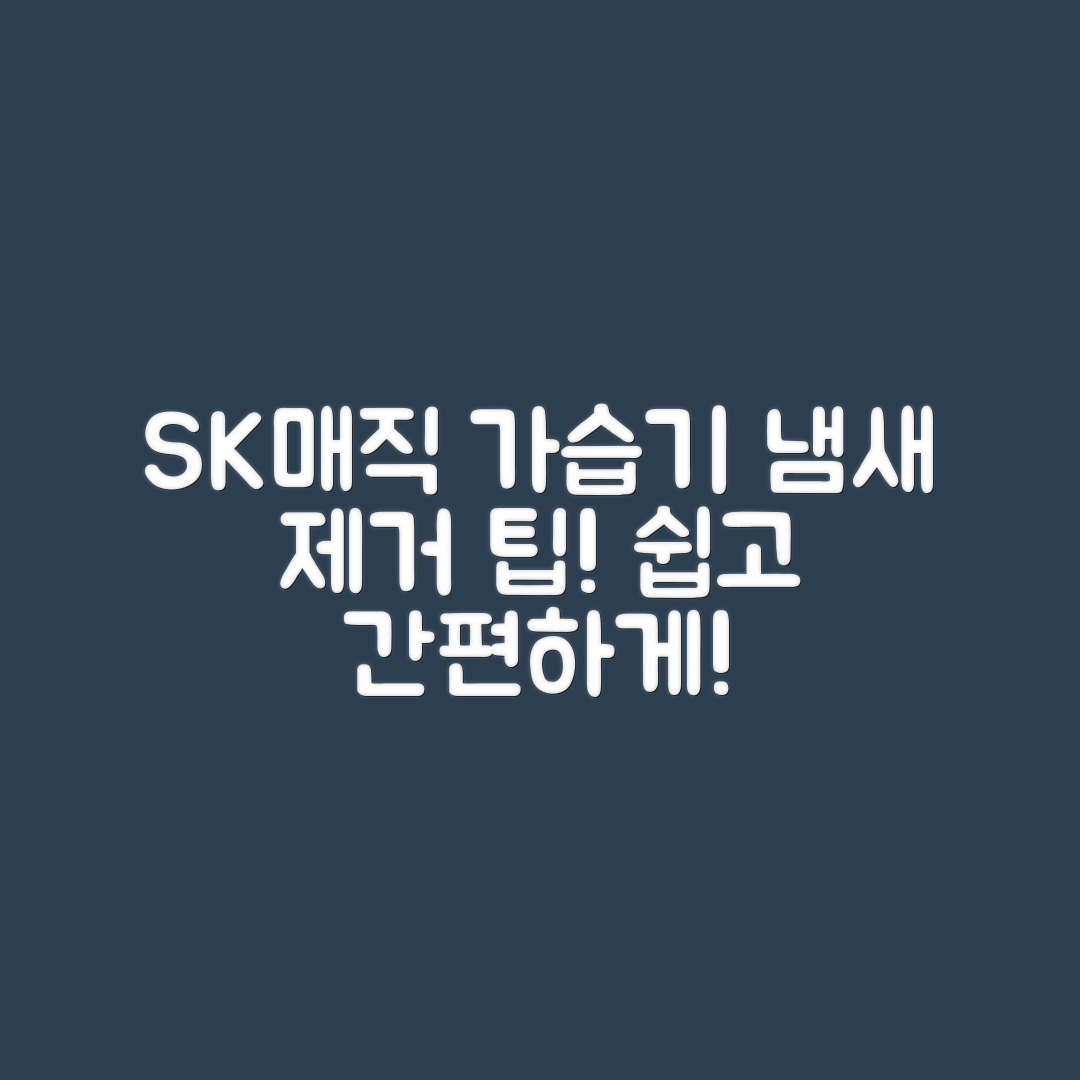 SK매직 가습기 냄새 제거, 어떻게 할까요?