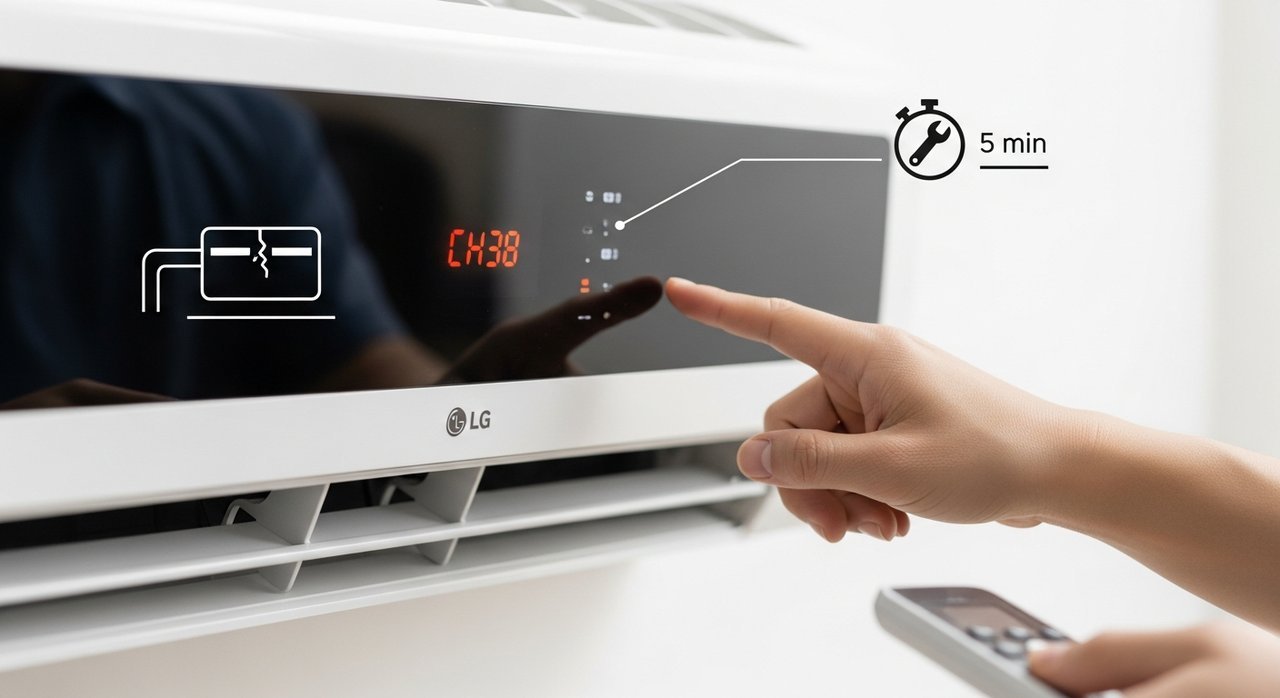 LG 에어컨 에러코드 CH38 냉매 부족 경고 의미, 5분 만에 해결하는 법