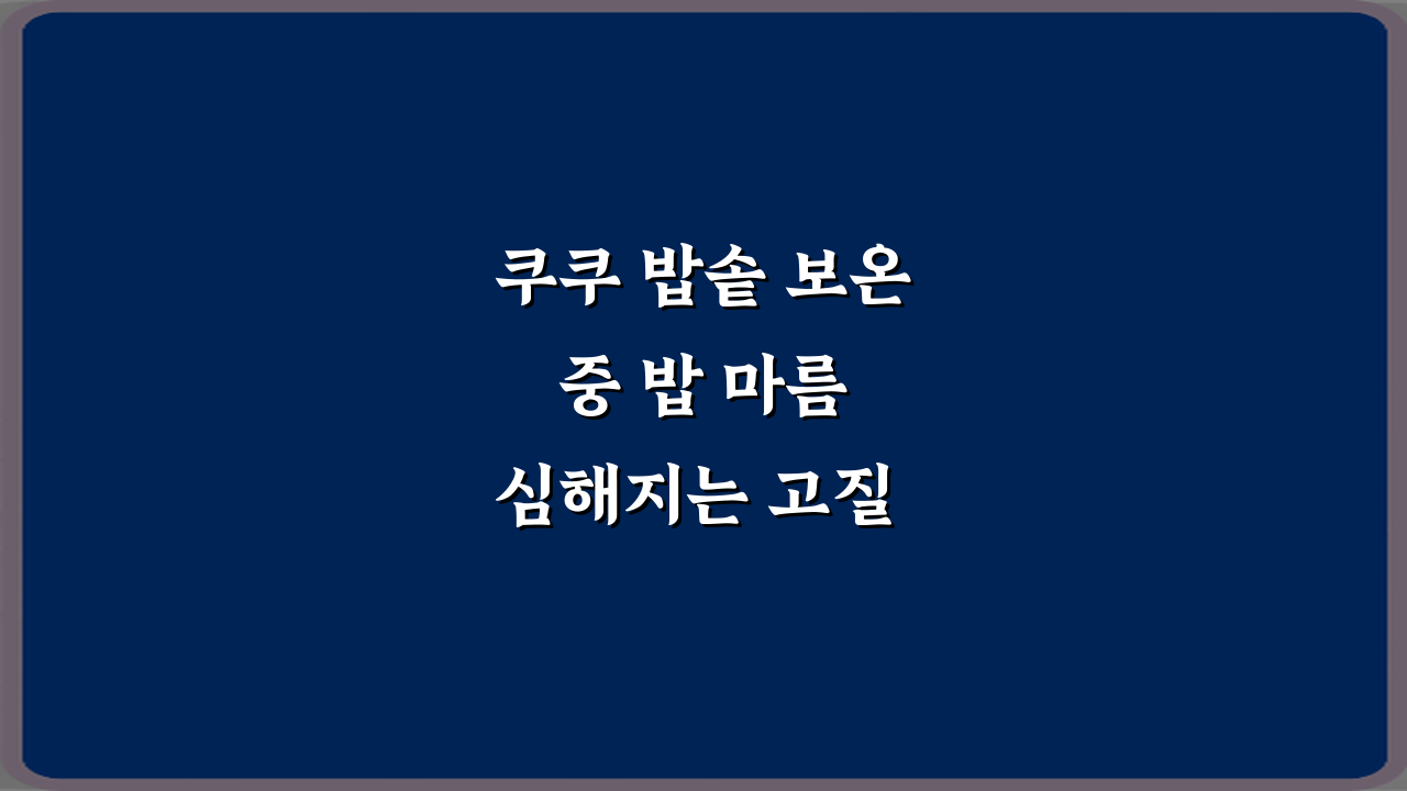 쿠쿠 밥솥 보온 중 밥 마름 심해지는 고질 문제, 3가지 특급 비법!