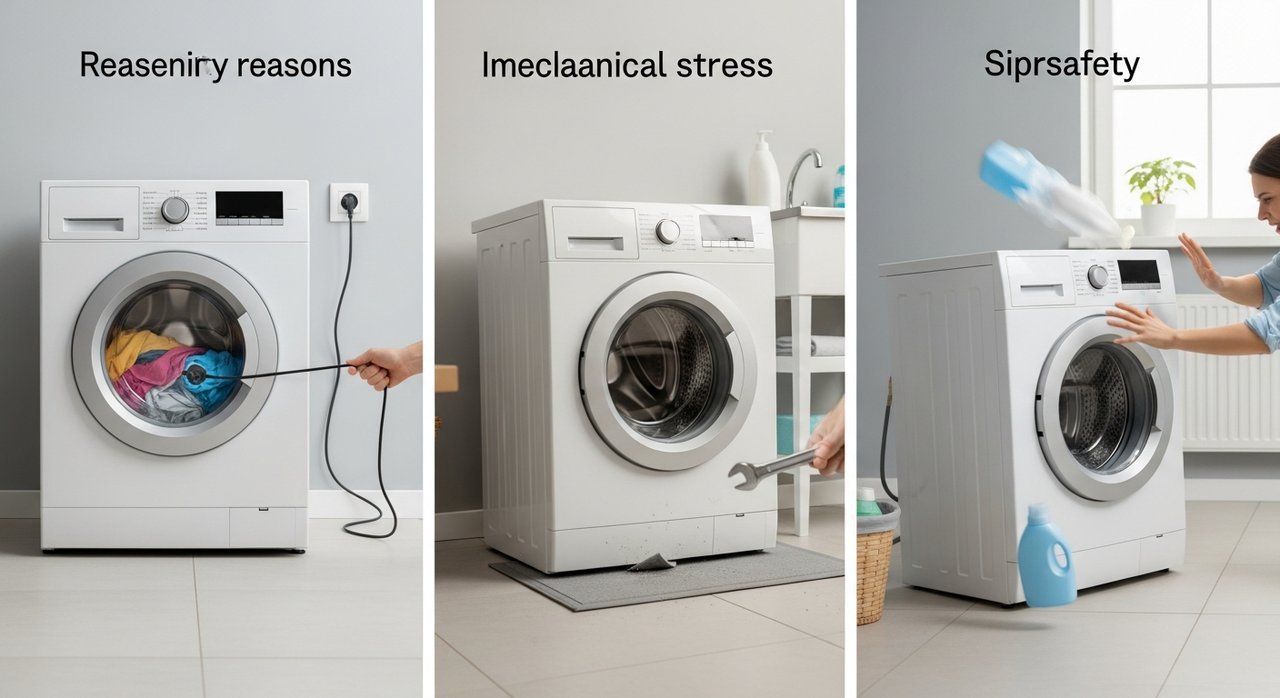 세탁기 탈수 중 본체가 이동할 정도로 흔들릴 때 즉시 중지해야 하는 이유 3가지