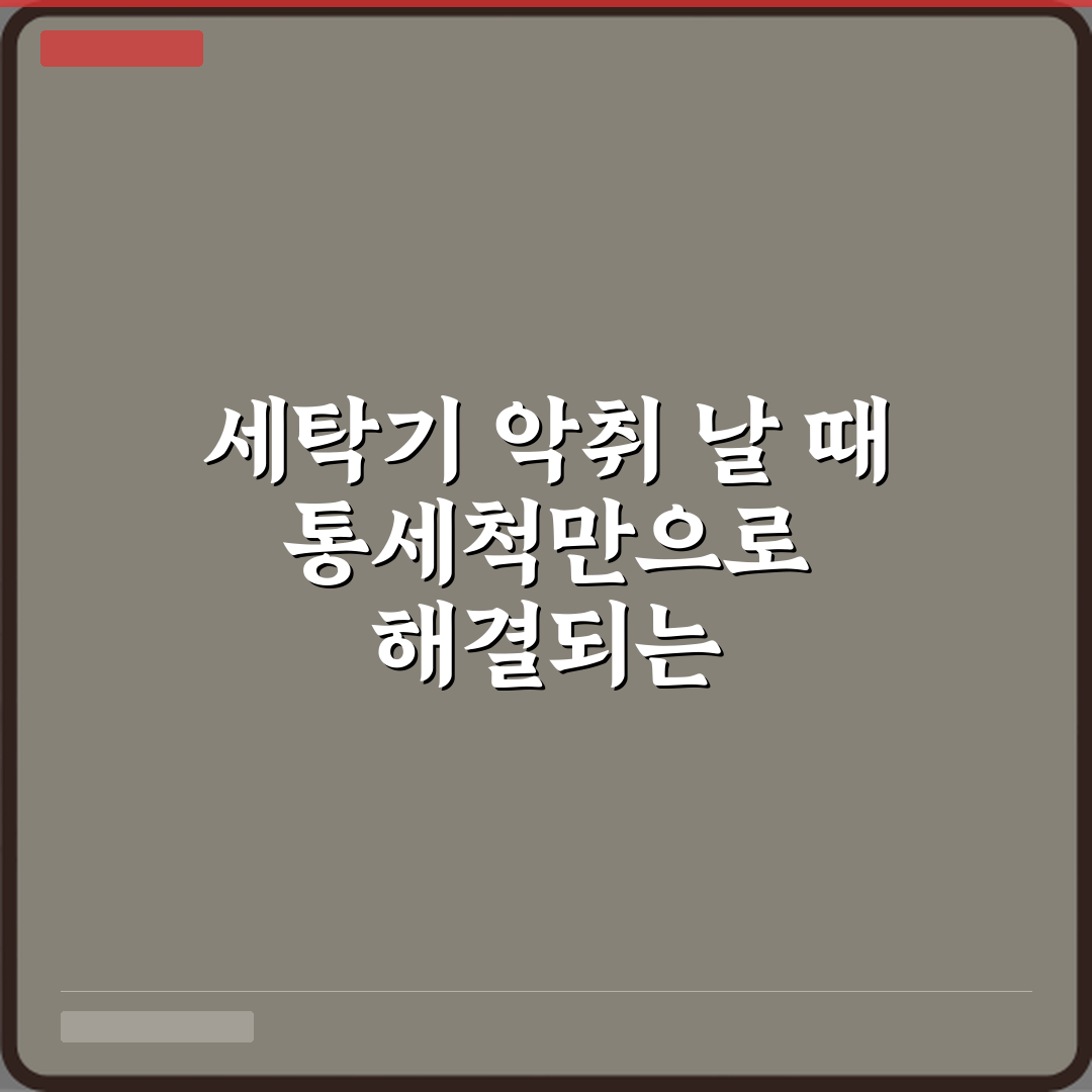 세탁기 악취 날 때 통세척만으로 해결되는 경우 3가지 비법
